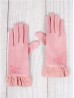 Heart Love Touch Screen Glove w/ Pleated Trims