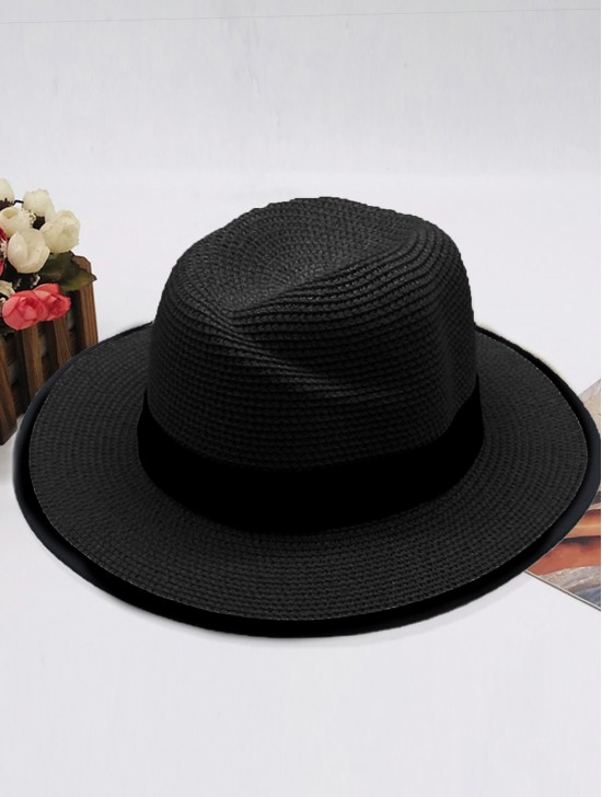 Summer Fedora Hat W/ Black Edge