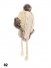 Warm Fur Cable Knitted Hat W/ Ear Flaps & Cable Tassels