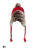 Warm Fur Cable Knitted Hat W/ Ear Flaps & Cable Tassels