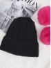 Double Pom Pom Knitted Hat  (Plush Inside)