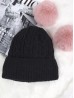 Double Pom Pom Knitted Hat  (Plush Inside)