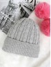 Double Pom Pom Knitted Hat  (Plush Inside)