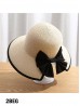 Wide Brim V-Back Summer Hat W/ Ribbon Bow 