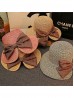 Wide Brim V-Back Summer Hat W/ Ribbon Bow 