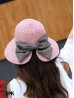 Wide Brim V-Back Summer Hat W/ Ribbon Bow 