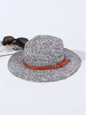 Summer Fedora Hat W/ Leather Buckle Strap