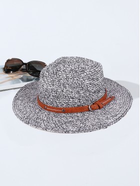 Summer Fedora Hat W/ Leather Buckle Strap