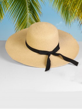 Wide Brim Summer Hat W/ Ribbon