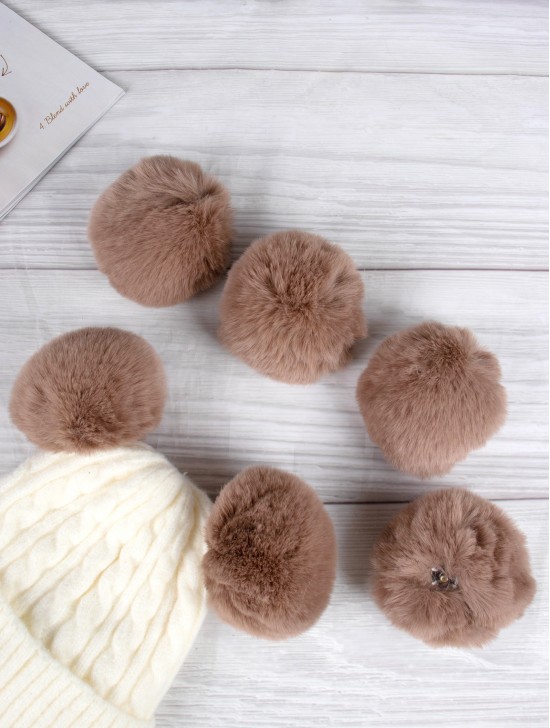 Solid Color Pom Pom For Winter Hat