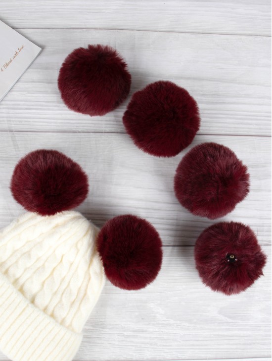 Solid Color Pom Pom For Winter Hat