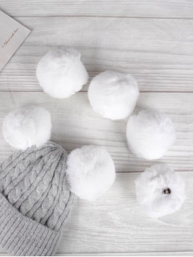 Solid Color Pom Pom For Winter Hat