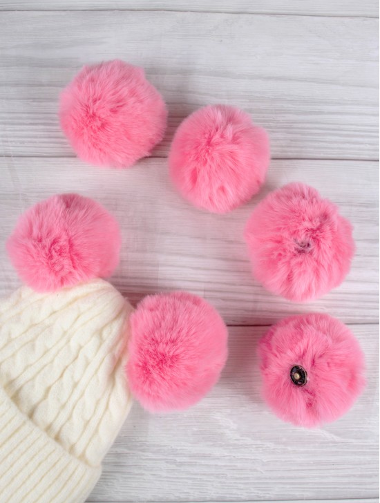 Solid Color Pom Pom For Winter Hat