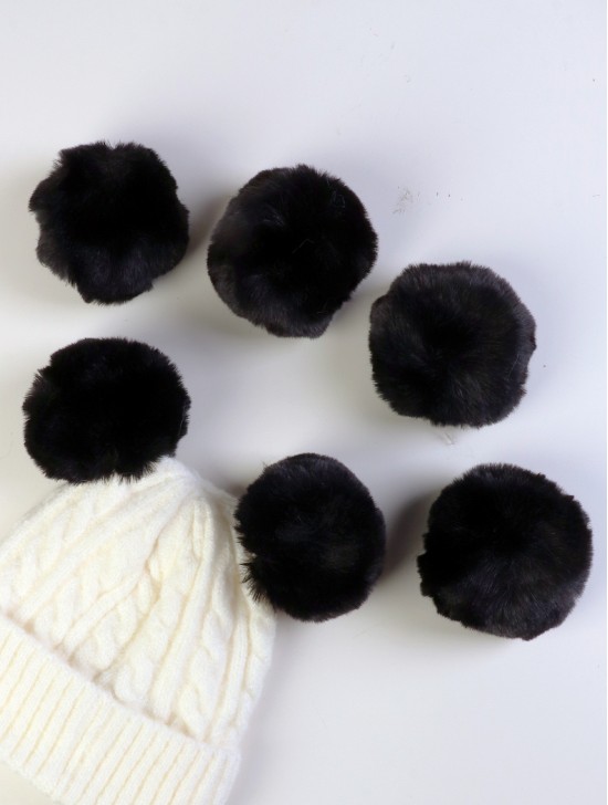 Solid Color Pom Pom For Winter Hat