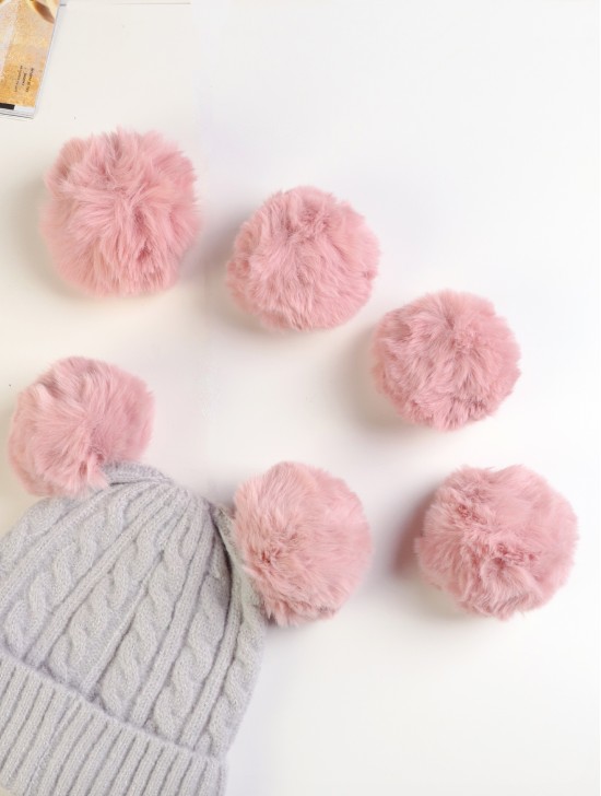 Solid Color Pom Pom For Winter Hat