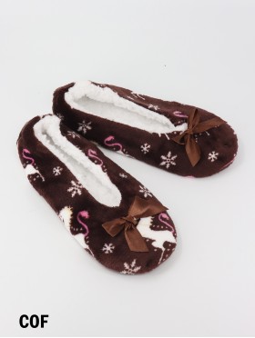 Snowflake Print Women's Slipper Socks