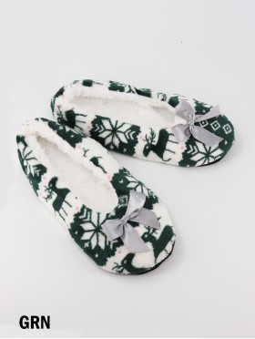 Snowflake Print Women's Slipper Socks