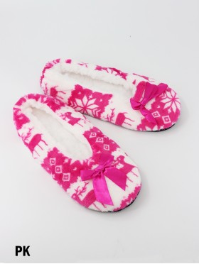 Snowflake Print Women's Slipper Socks