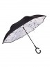 Newspaper Print Double Layer Inverted Umbrellas W/ C-Shaped Handle