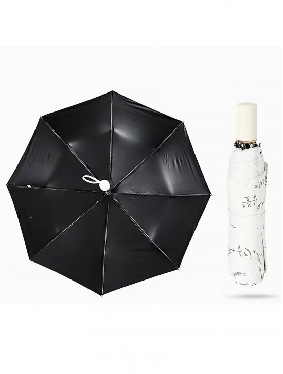 Triple Folding Math Formula Patterned Umbrella