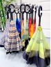 Yellow Flower Print Double Layer Inverted Umbrellas W/ C-Shaped Handle