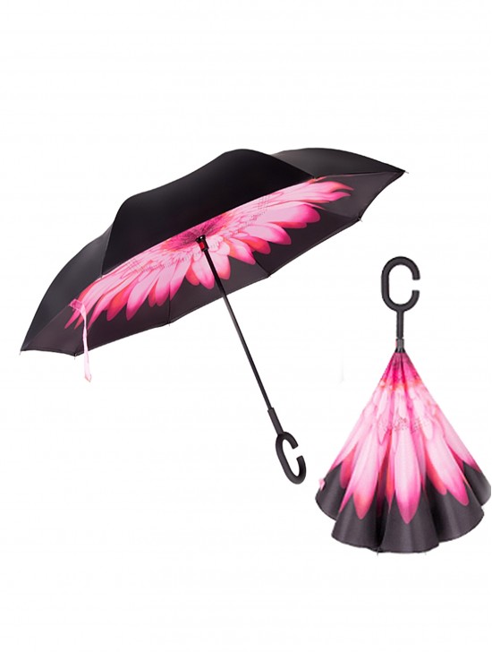 Chrysanthemum Print Double Layer Automatic Inverted Umbrellas