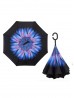 Flower Print Double Layer Inverted Umbrellas W/ C-Shaped Handle