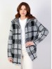 Plaid Fuzzy Knit Cardigan