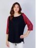 Basic Red Plaid Sleeved Top