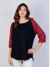 Tartan Plaid Contrast Jersey Knitted Top