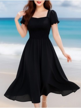 Floral Print Short Sleeved Summer Dress