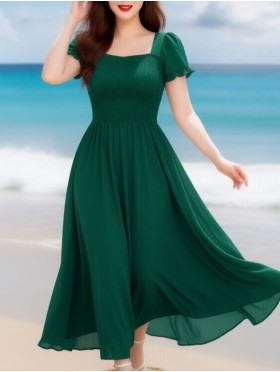 Floral Print Short Sleeved Summer Dress