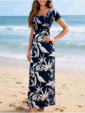 Floral Print Short Sleeved Summer Dress