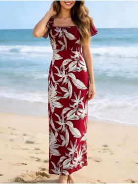 Floral Print Short Sleeved Summer Dress