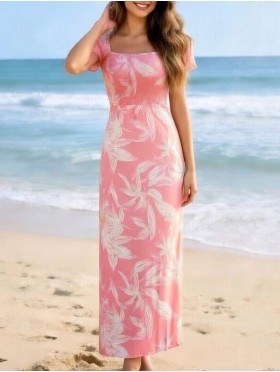 Floral Print Short Sleeved Summer Dress