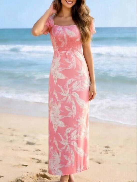 Floral Print Short Sleeved Summer Dress Floral Print Short Sleeved Summer Dress