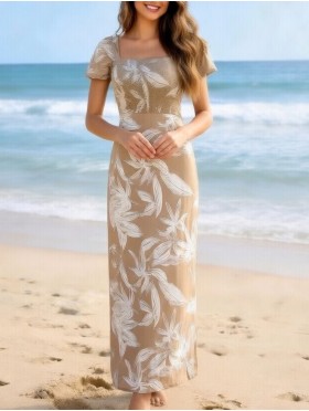 Floral Print Short Sleeved Summer Dress