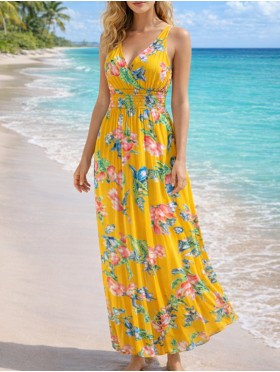 Floral Print Short Sleeved Summer Dress