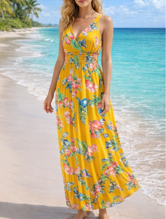 Floral Print Short Sleeved Summer Dress Floral Print Short Sleeved Summer Dress