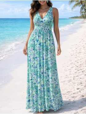 Floral Print Short Sleeved Summer Dress