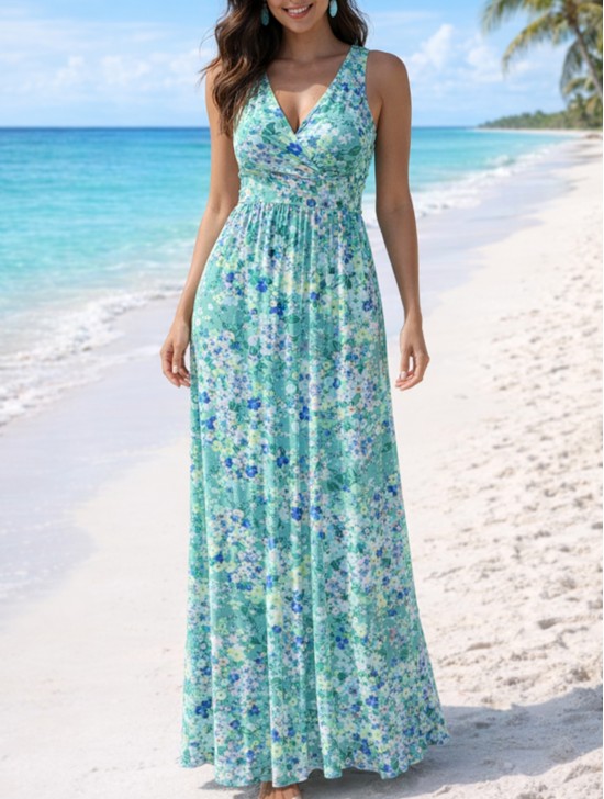 Floral Print Short Sleeved Summer Dress Floral Print Short Sleeved Summer Dress