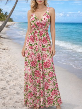 Floral Print Short Sleeved Summer Dress
