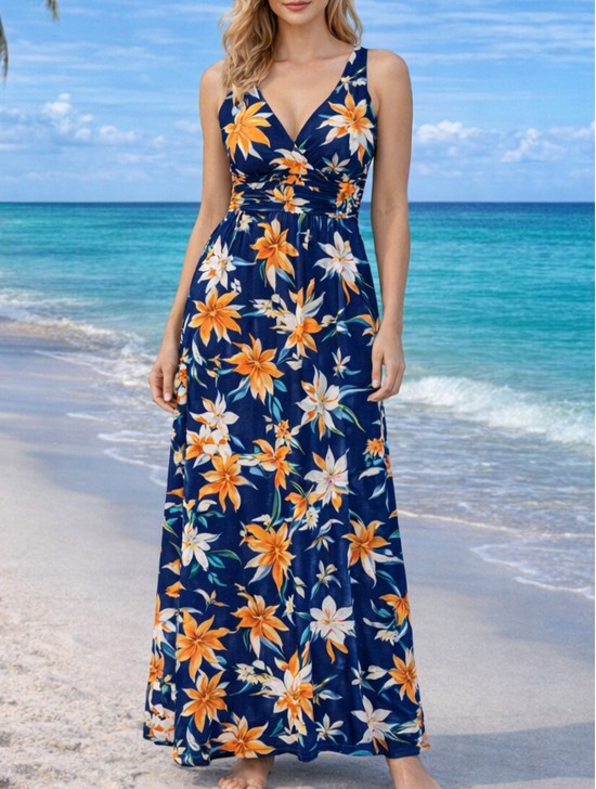 Floral Print Short Sleeved Summer Dress Floral Print Short Sleeved Summer Dress