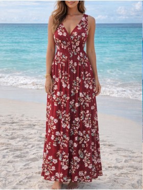 Floral Print Short Sleeved Summer Dress