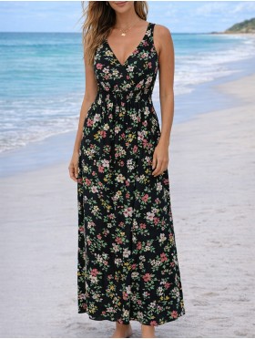 Floral Print Short Sleeved Summer Dress