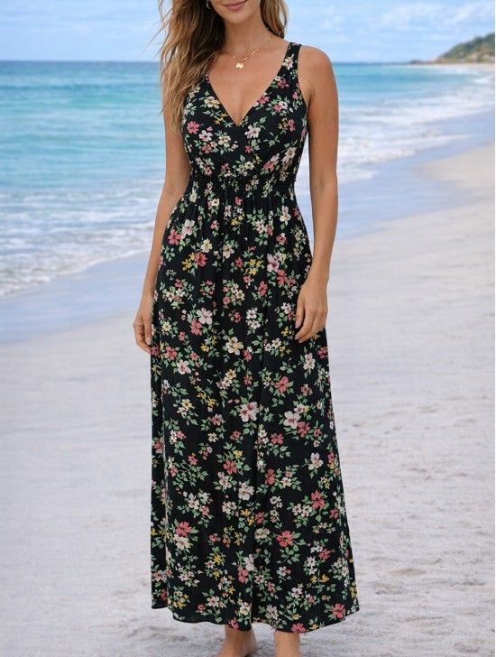 Floral Print Short Sleeved Summer Dress Floral Print Short Sleeved Summer Dress