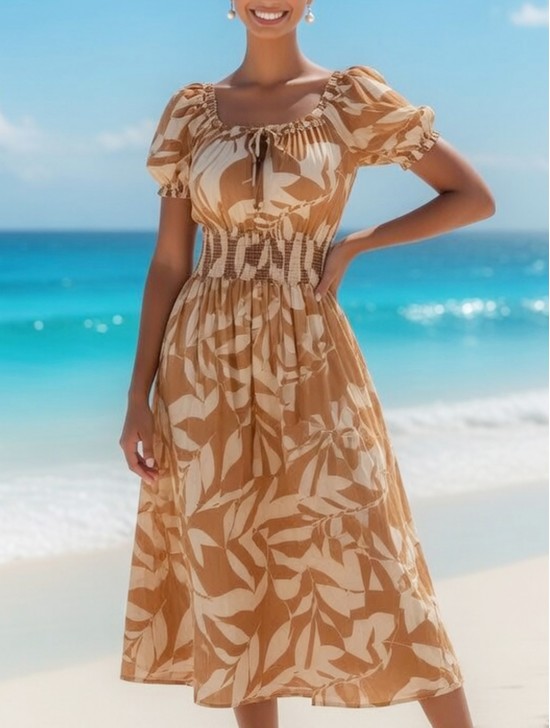 Floral Print Short Sleeved Summer Dress Floral Print Short Sleeved Summer Dress