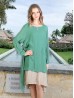 Layered 2-Tone Long-Sleeve Shift Dress