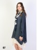 Layered Long Sleeve Shift Dress W/ Belt or Scarf