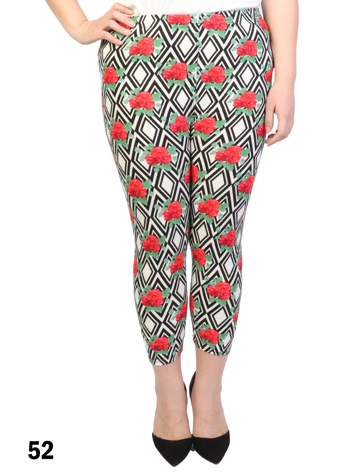 Plus size printed capri leggings Clearance
